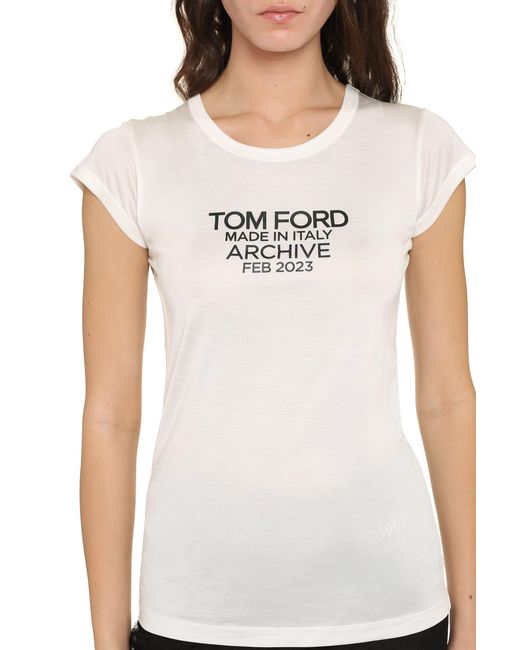Tom Ford White Silk T-Shirt