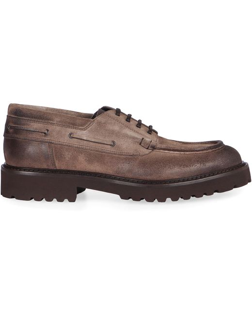 Doucal's Men's Brown Leather Lace-Up Shoes