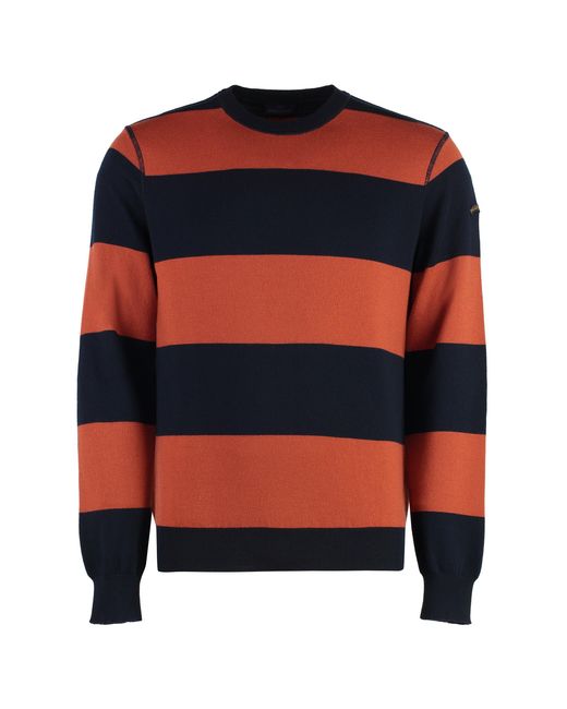 Paul & Shark Black Virgin Wool Crew-Neck Sweater for men