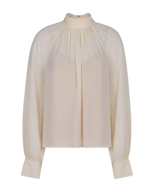 Vince Natural Crepe Blouse With Draping