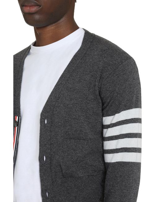 Thom Browne Black Cashmere Cardigan for men