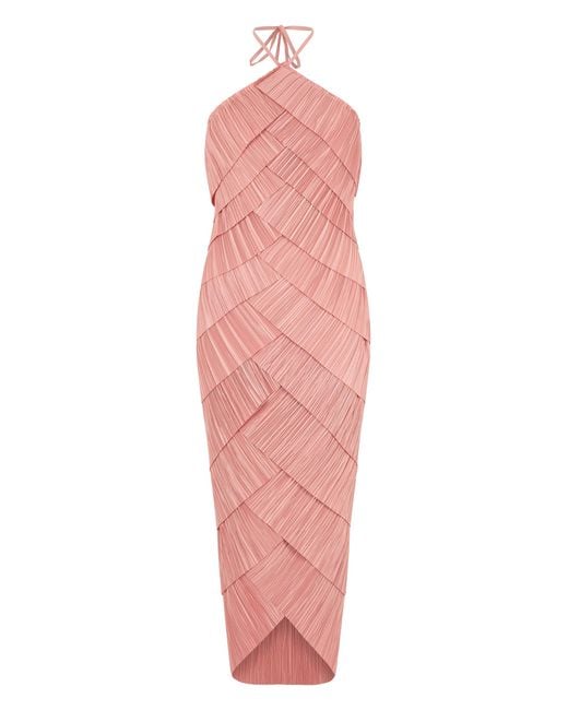 Cult Gaia Pink Midi Dress Patrizia With Americana Neckline