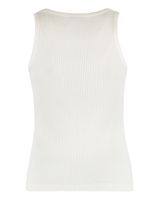 Ganni White Cotton Tank Top