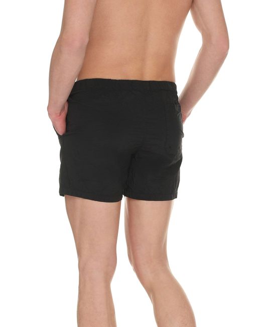 Shorts da mare in nylon di Stone Island in Black da Uomo