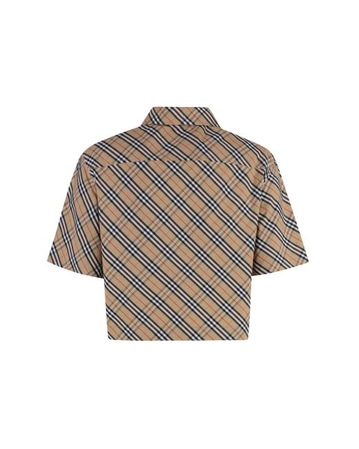 Burberry Brown Checkered Cotton Shirt For