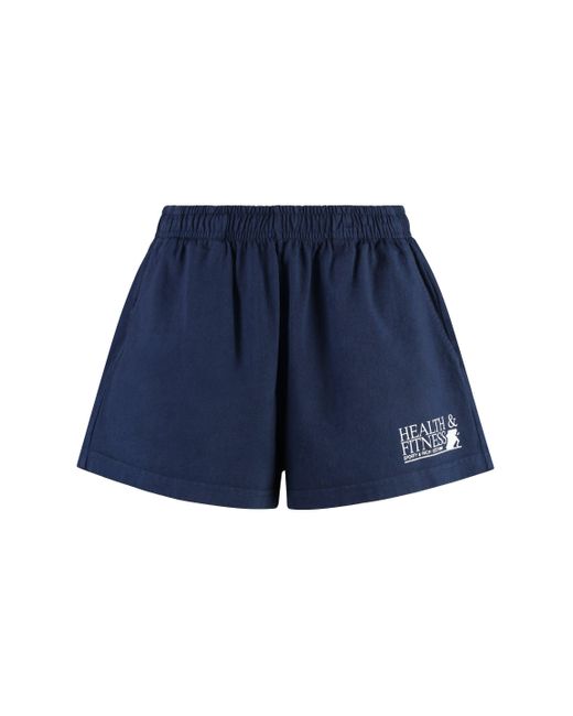 Sporty & Rich Blue Cotton Shorts for men