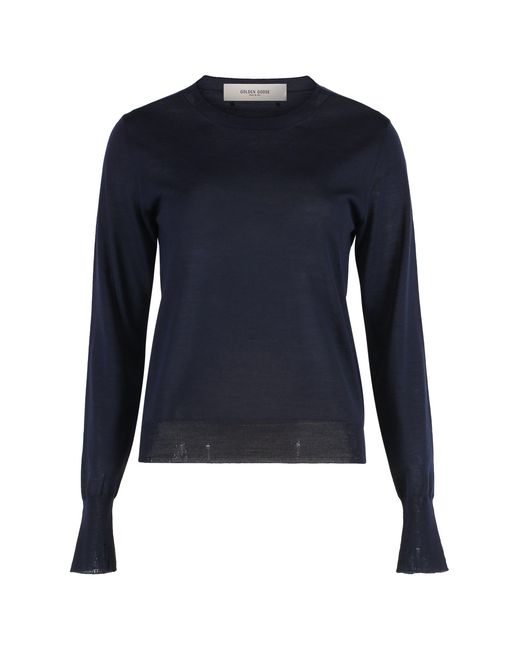 Golden Goose Deluxe Brand Blue Sweater With Round Neck