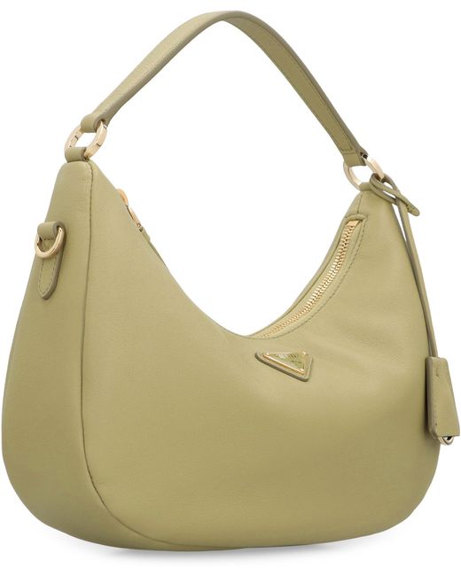 Borsa Sac Soft Grain in pelle di Prada in Green