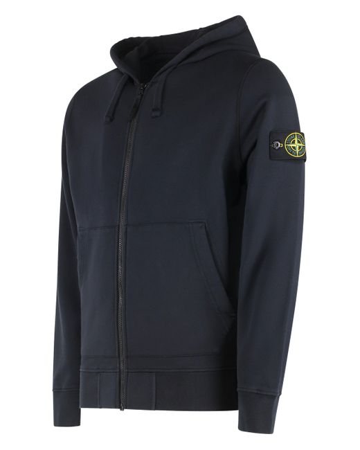Felpa con cappuccio e zip di Stone Island in Blue da Uomo