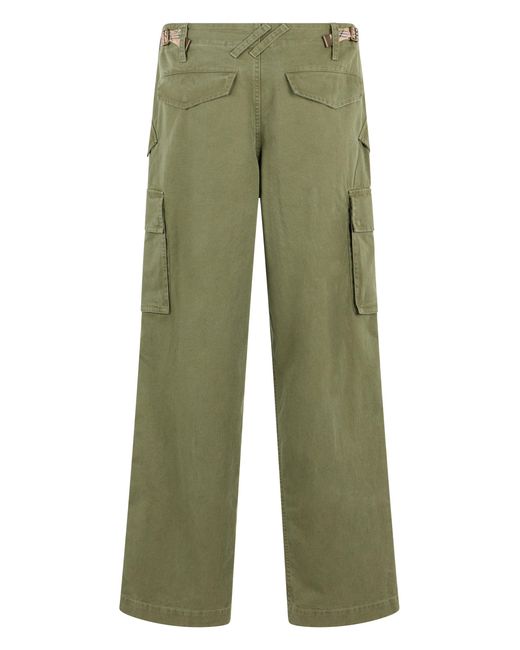 Burberry Green Cotton Cargo Pants