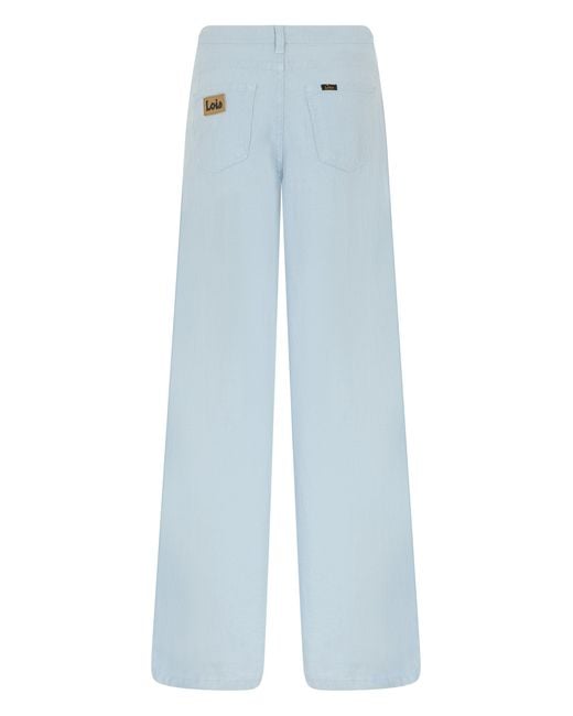 Lois Blue Wide-Leg Pants With High Waist