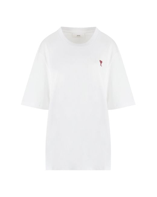 AMI White Logo Cotton T-shirt