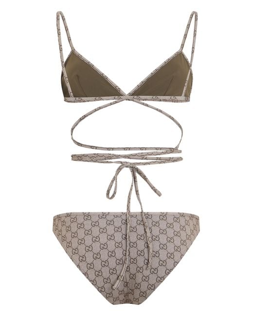 Gucci Brown Bikini With Monogram