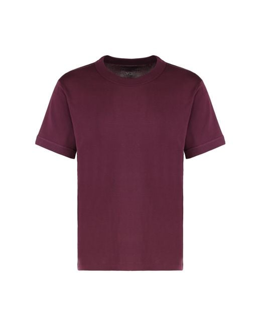 Y-3 Purple T-Shirt Crew Neck for men