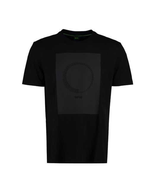 BOSS by Hugo Boss Black Cotton Crew-neck T-shirt for men