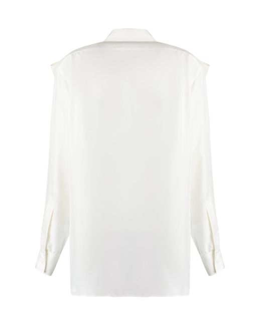 Burberry White Silk Shirt
