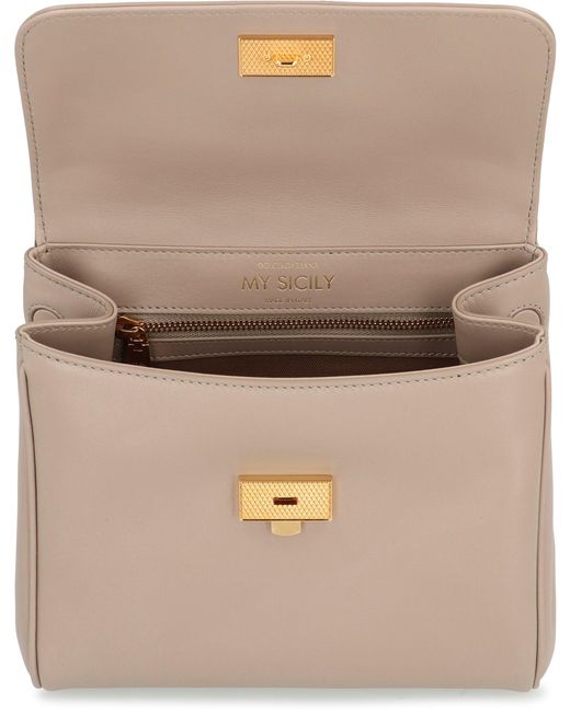Borsa a mano My Sicily in pelle di Dolce & Gabbana in Natural