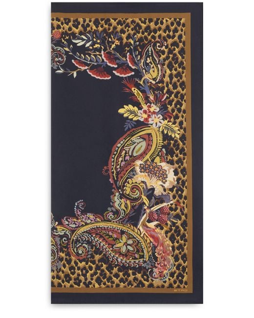 Etro Multicolor Animal Print Silk Scarf