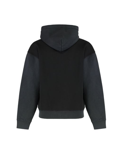 Our Legacy Black Hooded Sweatshirt With Zipper In Cotton for men