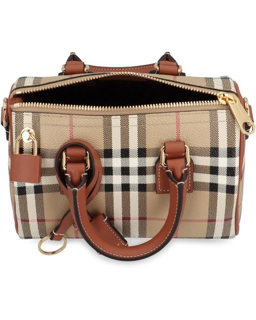 Burberry Brown Mini Bowling Bag Check