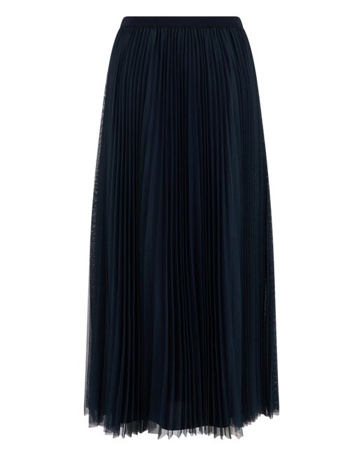 Fabiana Filippi Blue Pleated Long Skirt For Special Occasions