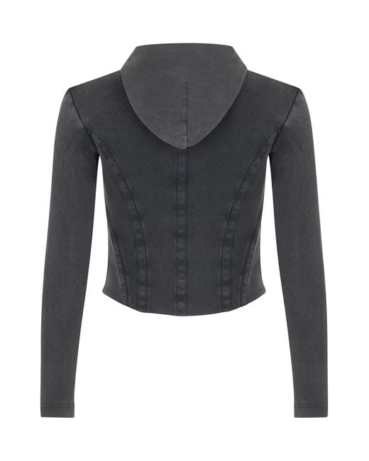 Balenciaga Gray Corseted Zip-Up Hoodie