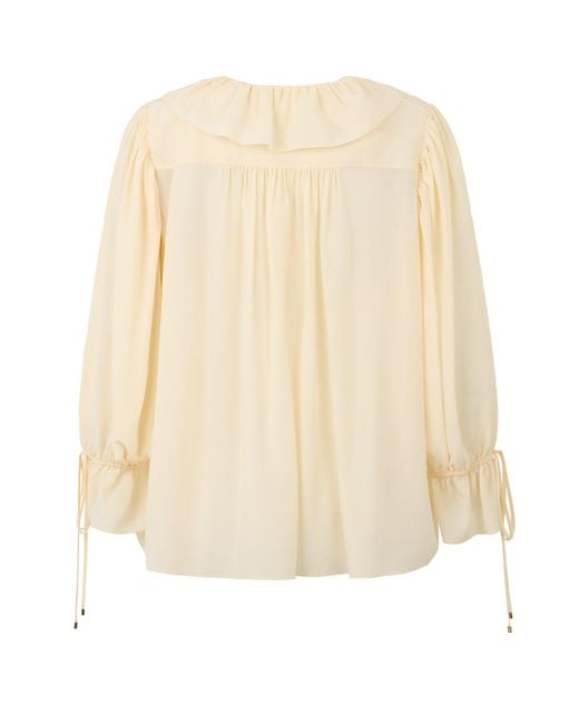 Chloé Natural Silk Blouse With V-Neck