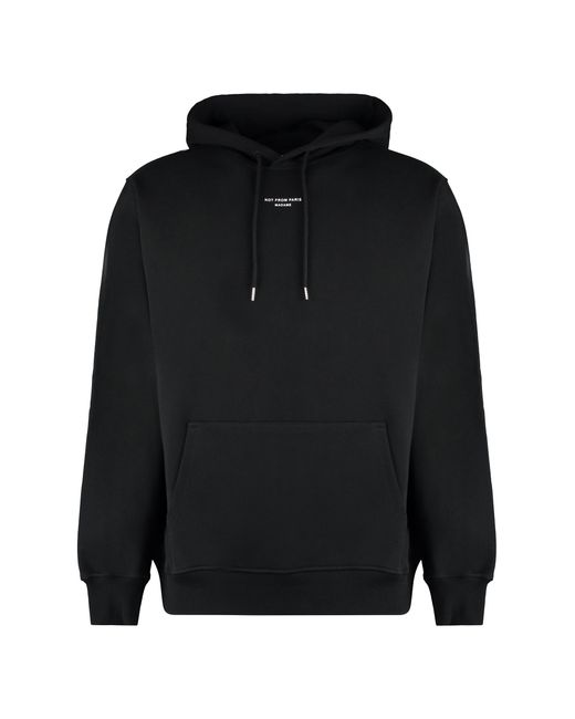 Drole de Monsieur Black Classic Pocket Hooded Sweatshirt With Slogan Detail for men