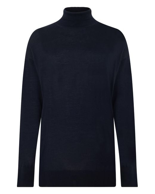 Max Mara Blue High Collar Sweater