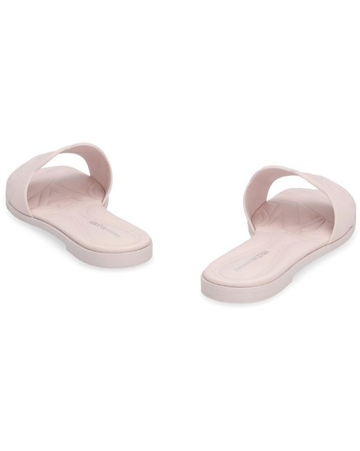 McQueen Pink The Seal Leather Slides