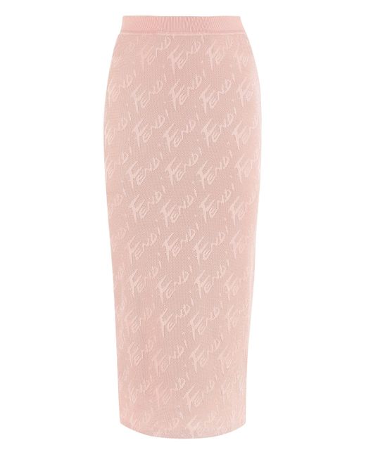 Fendi Pink Knit Pencil Skirt