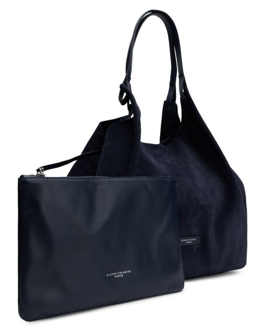Gianni Chiarini Blue Shoulder Bag With Matching Clutch