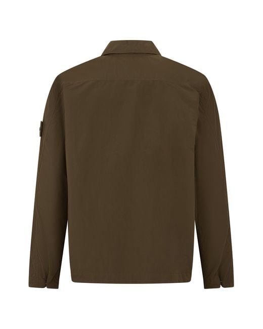 Stone Island Green Overshirt With Buttons for men