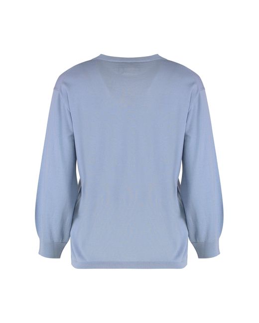 Max Mara Blue Amico Virgin Wool Sweater