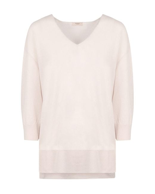 Agnona Natural Cashmere-Linen Blend Pullover