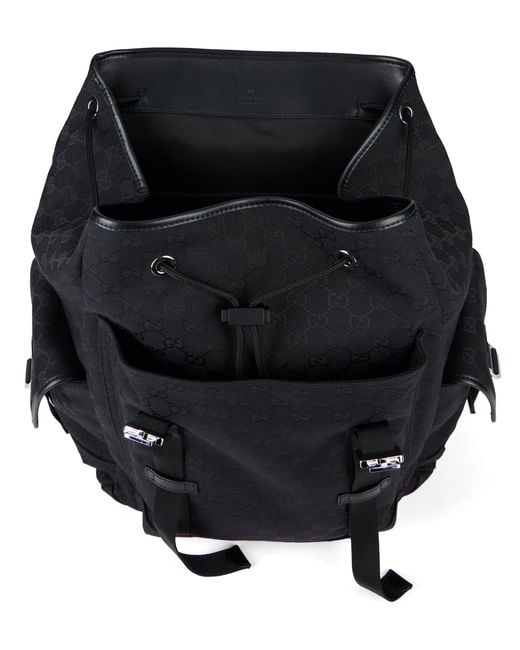 Gucci Black Gg Supreme Fabric Backpack for men
