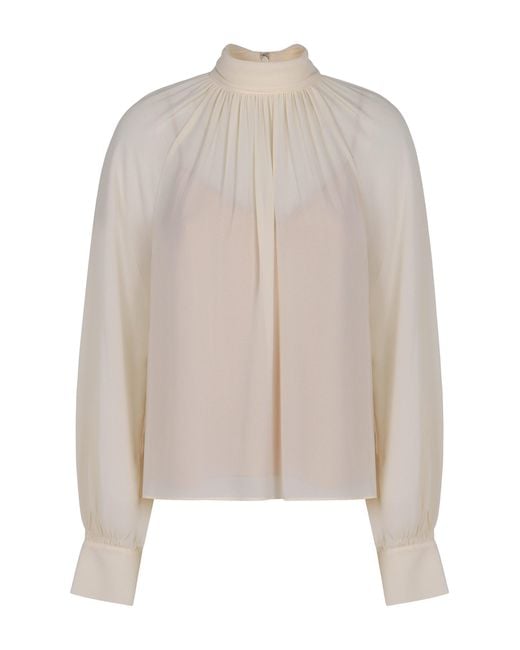 Vince Natural Crepe Blouse With Draping