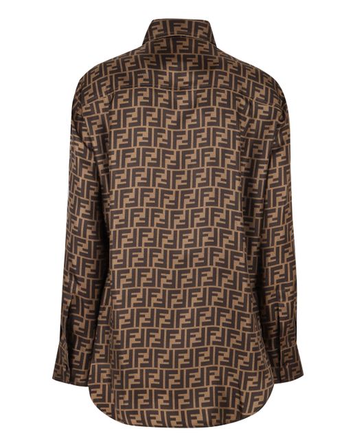 Fendi Brown Silk Shirt