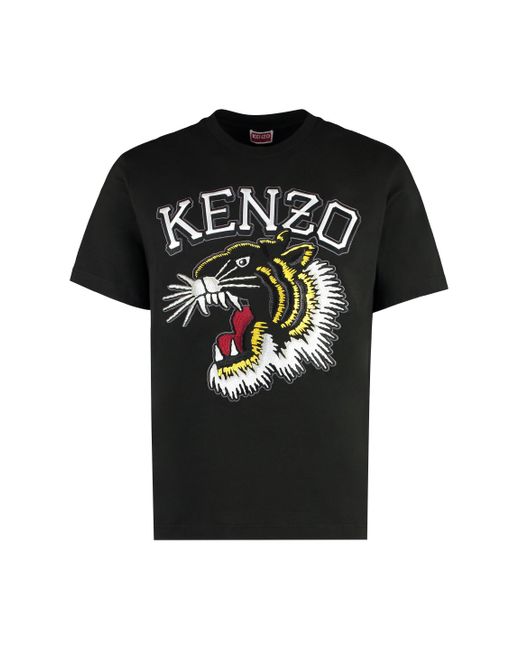 KENZO Black Logo Cotton T-Shirt for men
