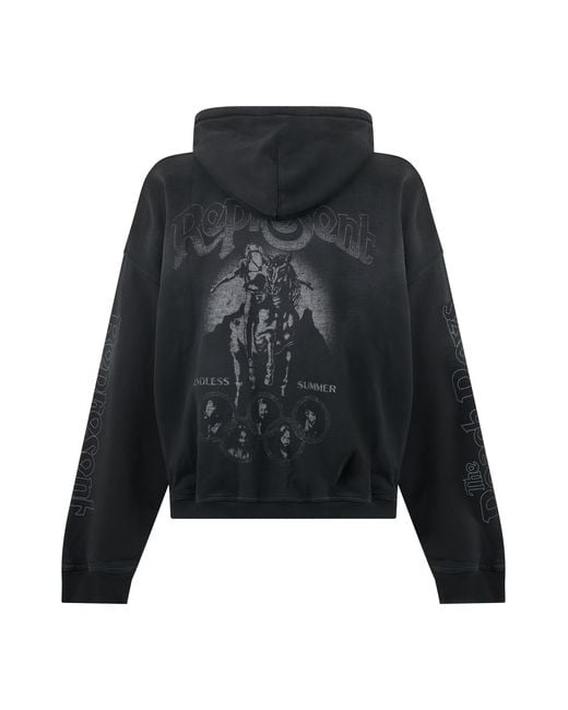 Represent Black Hooded Sweatshirt With Zip for men