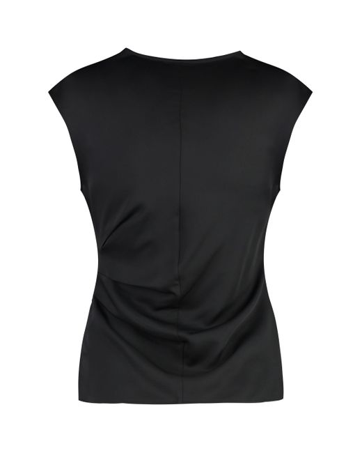 Blusa in crêpe di Calvin Klein in Black