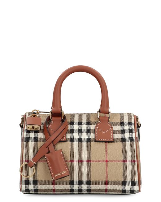 Burberry Brown Mini Bowling Bag Check