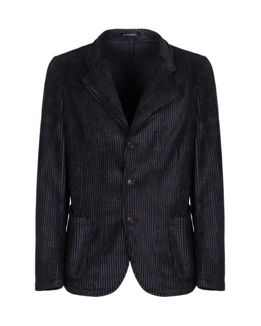 Emporio Armani Black Corduroy Blazer for men