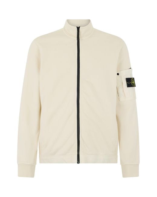 Stone Island Natural Zip Up Sweatshirt for men
