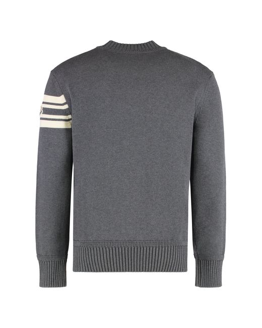 Moncler Gray Sweater With Round Neck for men