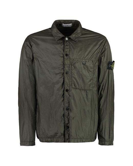 Stone Island Brown Technical Fabric Overshirt for men