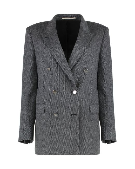 0205 Tagliatore Black Double-Breasted Jacket J-Jasmine