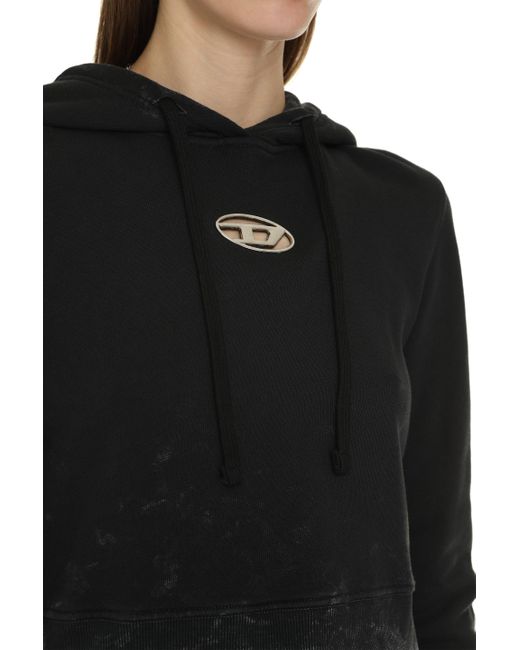 Felpa F-Slimmy-P5 in cotone con cappuccio di DIESEL in Black