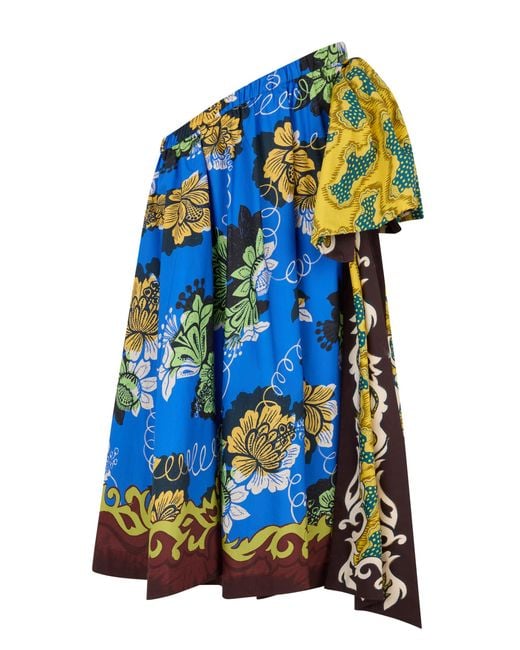 ALÉMAIS Blue Mini Arnie Printed Dress
