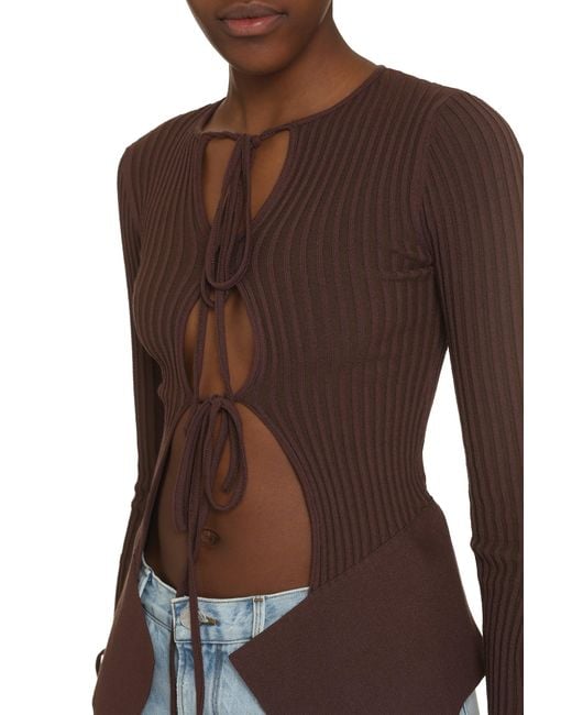 ANDREADAMO Brown Long-Sleeve Top